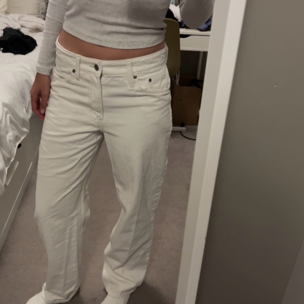 Mid Rise White Jeans - Picture 2 of 2